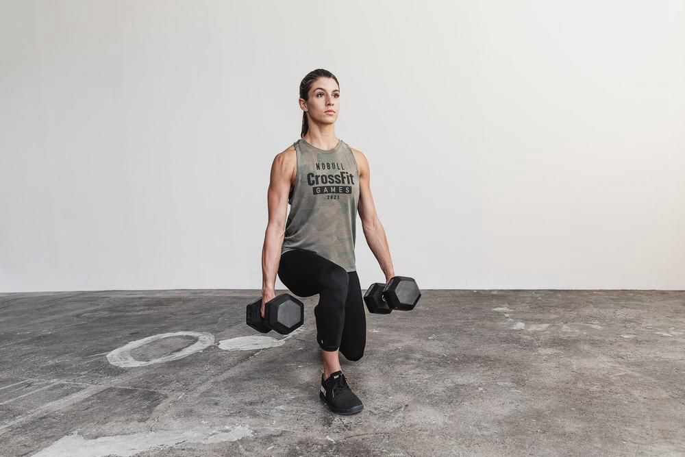 NOBULL Crossfit Games® 2021 High-Neck Tank Üstleri Bayan - Yeşil Ordu Camo - Turkiye (JSG-475162)